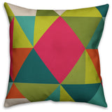 Colorful Geometric Spun Poly Pillow, 18x18