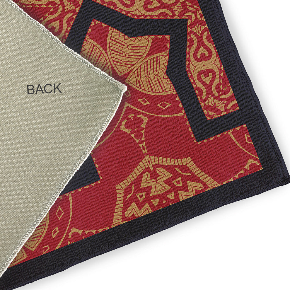 Shawl Indoor/Outdoor Rug, Navy, 5' Round