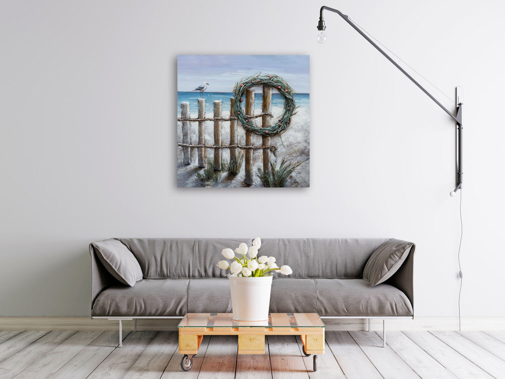 "Holiday Wreaths" Hand Painted Canvas Art, 40"x40"