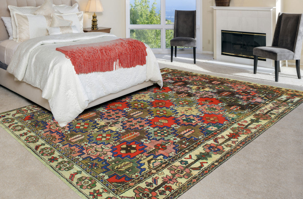 Fine Vintage Distressed Altheda Red/Ivory Rug, 6'10x9'3