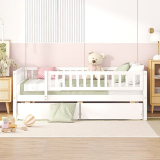 Gewnee Wood Full Size Daybed  with Two Drawers in White