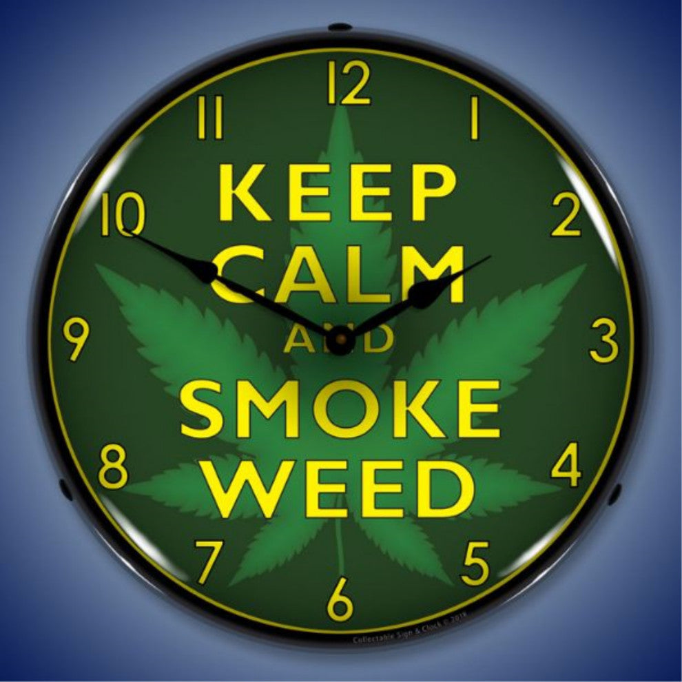 1806852 Marijuana  Keep Calm Clock