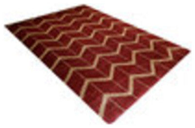 Hand Knotted Wool Area Rug Geometric Red Gold