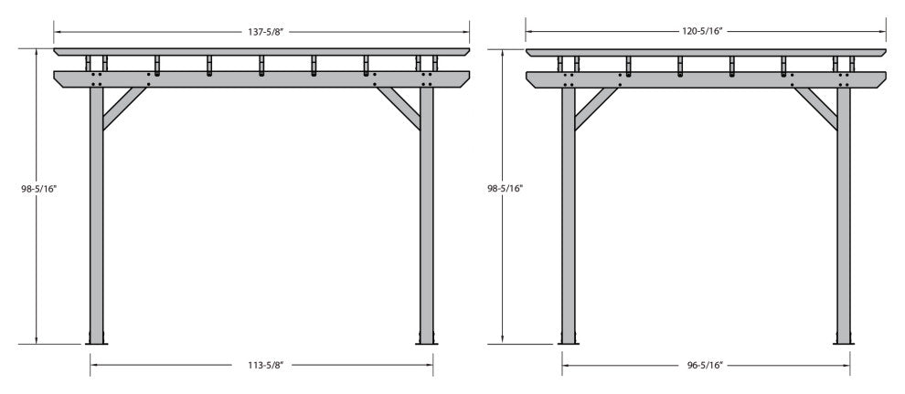 The Sequoia Professional Commercial Grade Ridgecrest 10x12 Pergola, Black