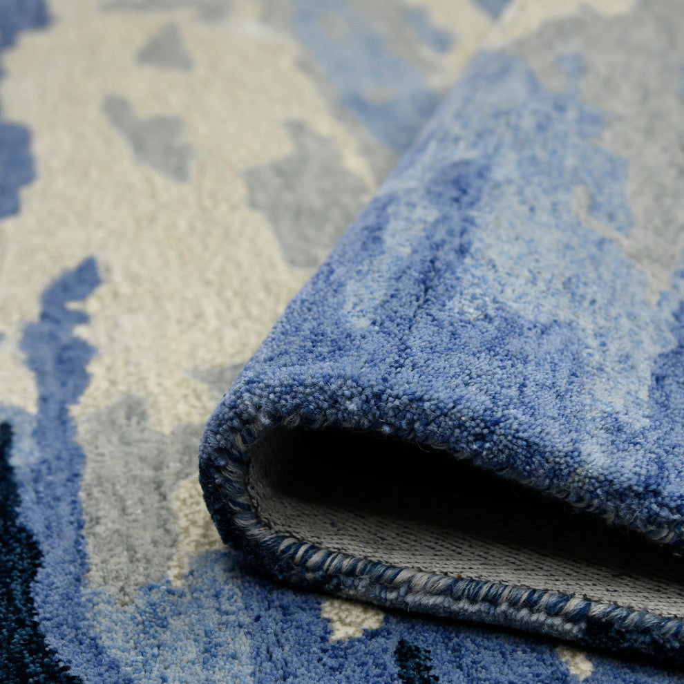 Abstract Gunter Area Rug, Navy, 5' x 8', Abstract