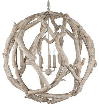 Driftwood Whitewash Orb Chandelier