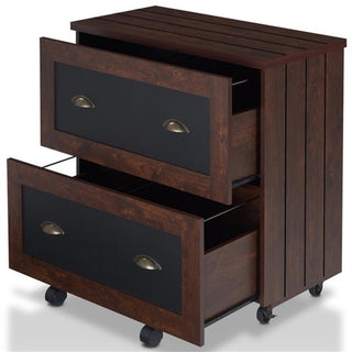 Furniture of America Waterford Wood 2-Drawer File Cabinet in Vintage Walnut