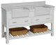 Charlotte 60" Bathroom Vanity, White, Engineered Carrara, Double