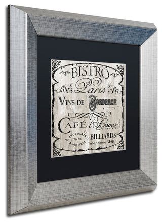 Color Bakery 'Paris Bistro III', Silver Frame, Black Mat, 11x11