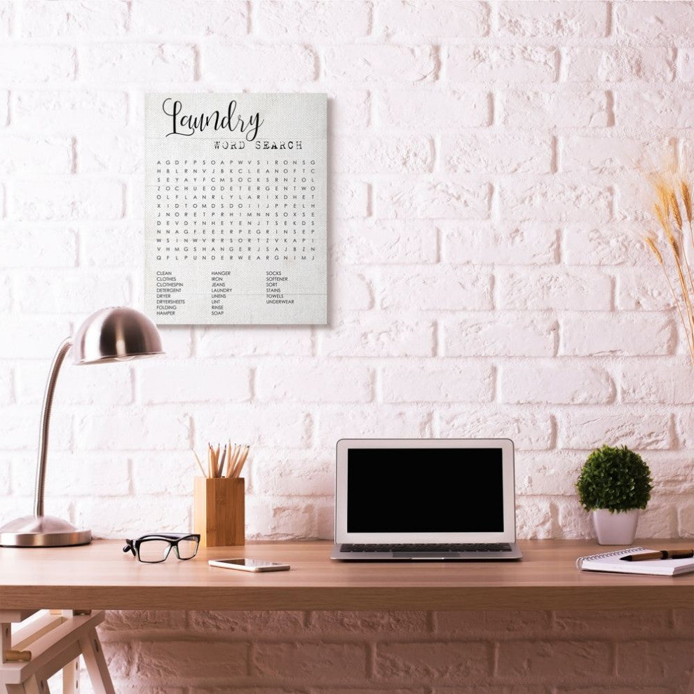 Stupell Industries Laundry Word Search Fun Family Word Design, 24"x30" , Canvas