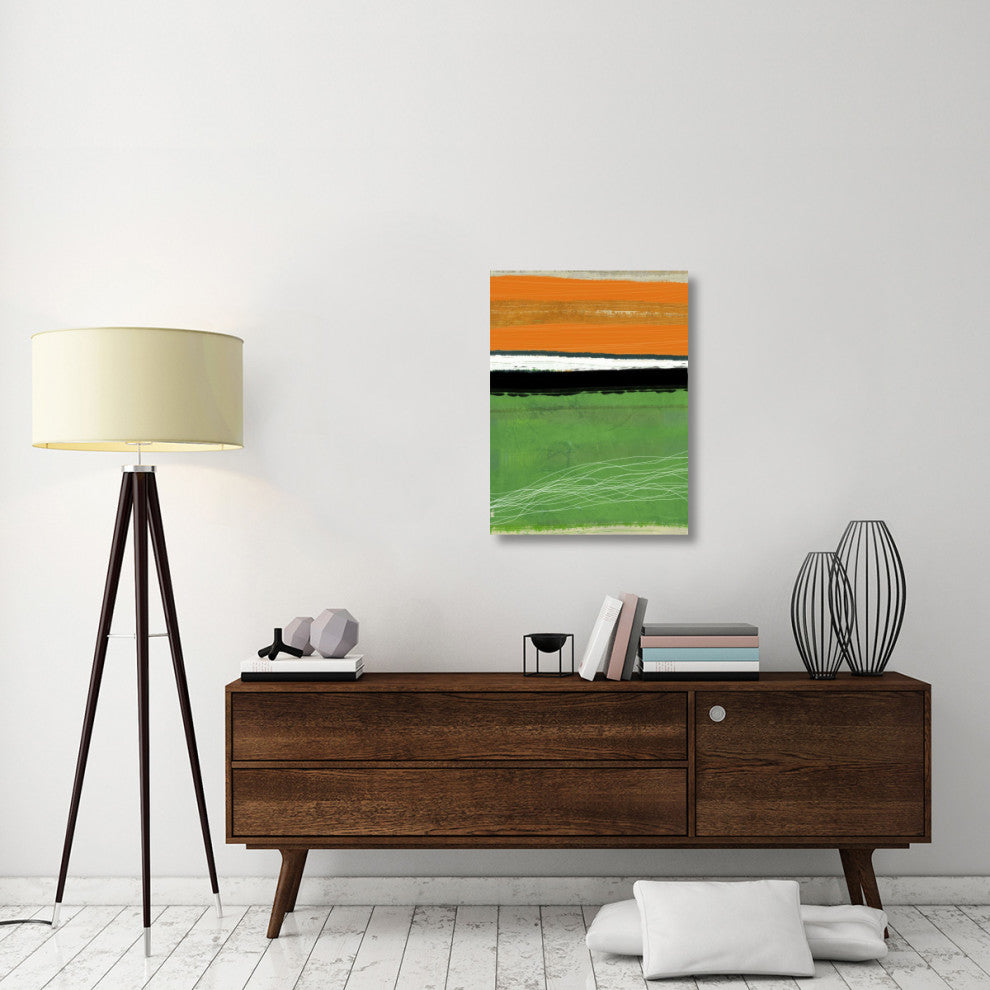 "Orange And Green Abstract 1" Fine Art Print