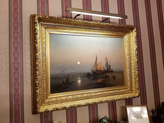 Classic LED Art Lights, Dimmable, Plug-in, Satin Nickel, 14"