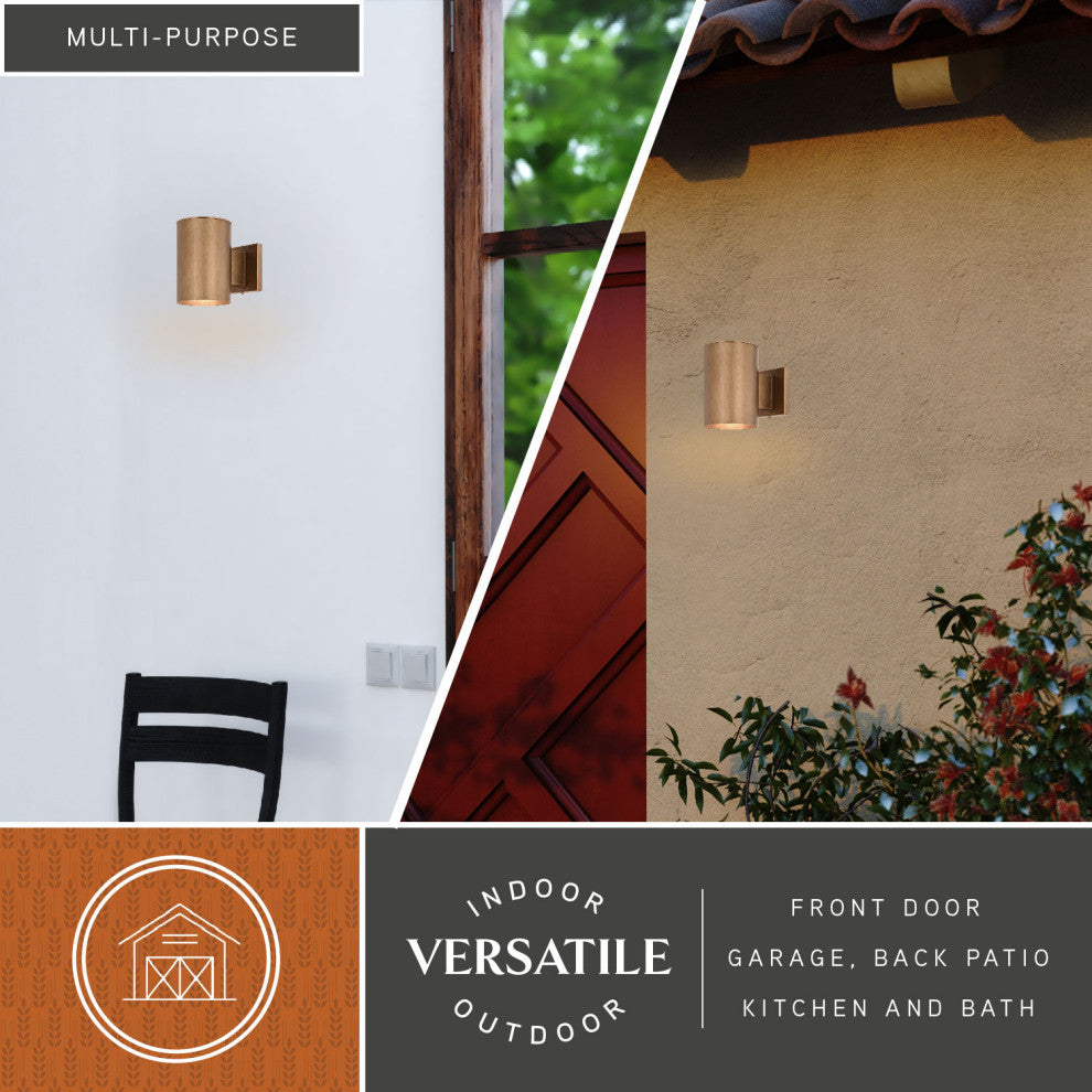 Chiasso 7.25"H Outdoor Wall Light Warm Brass