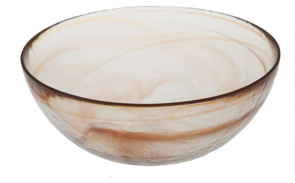Stoneage Glass Bowl, Tangerine Alabaster Finish, Set of 4