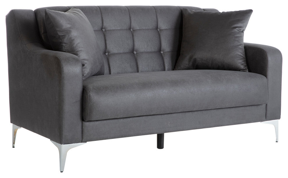 Livia Love Seat, Melson Dark Gray