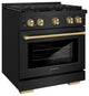 ZLINE 30" Gas Range, Black Stainless With Champagne Bronze SGRBZ-30-CB