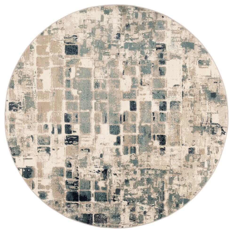 KAS Heritage 9369 Beige/Blue Wonder Area Rug, 7'7"x7'7"RO