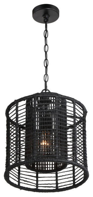 Jayna One Light Pendant in Matte Black