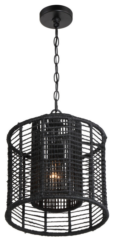 Jayna One Light Pendant in Matte Black