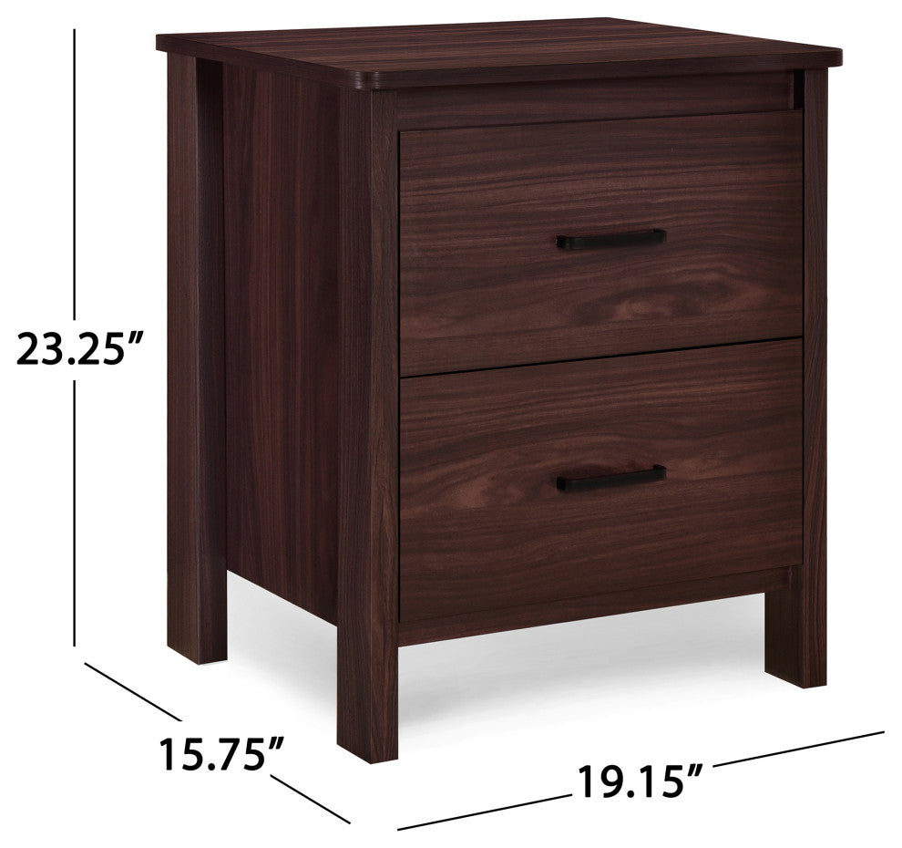 Titeca Contemporary 2 Drawer Nightstands, Set of 2, Wenge