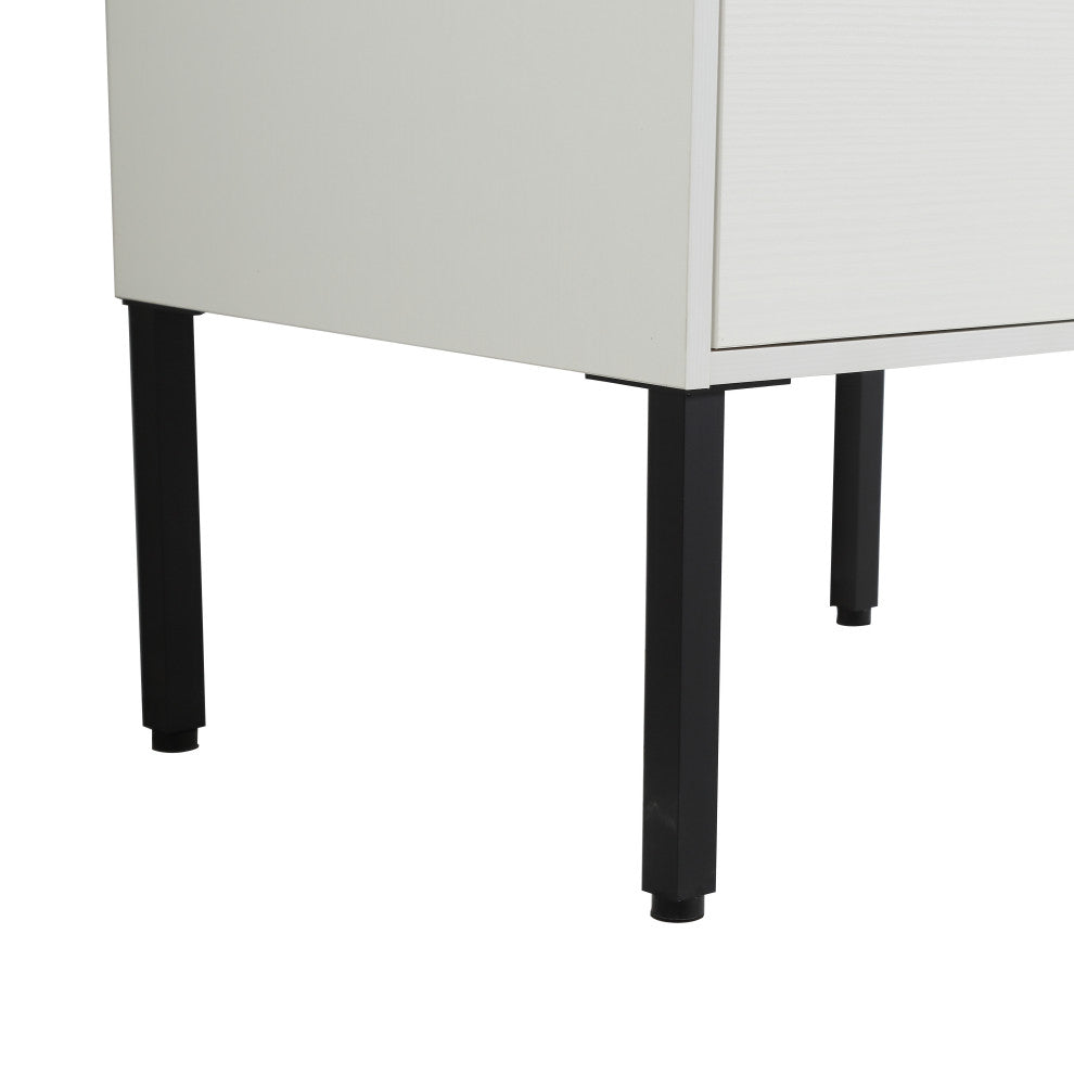 Freestanding/Floating Bathroom Vanity With white Ceramics Top, White, 24"