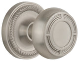Rope Rosette Passage Mission Knob, Satin Nickel