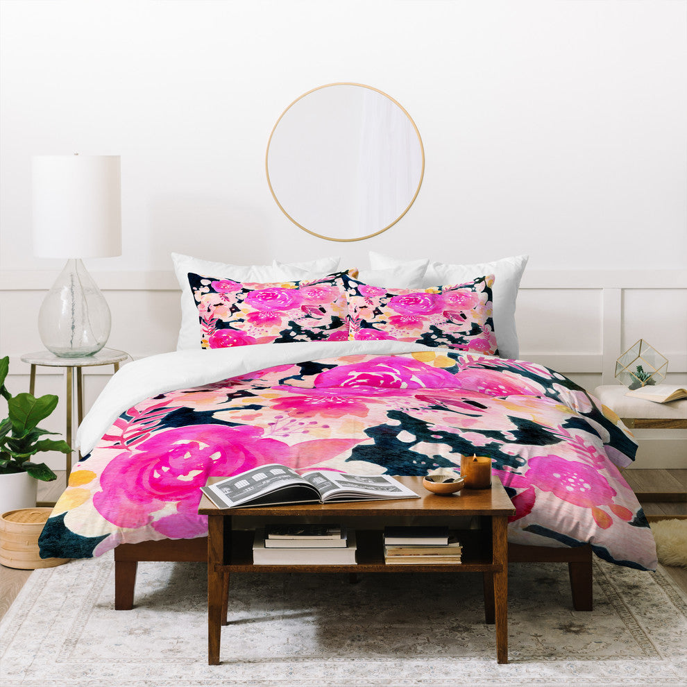Deny Designs Stephanie Corfee Pink In The Dark Duvet Cover Set