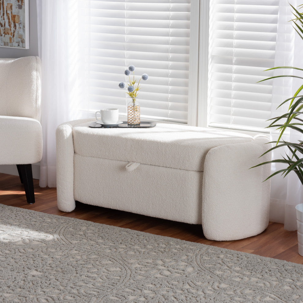 Aminah Boucle Storage Bench