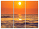 "Orange Sunrise and Glittering Waters" Metal Wall Art, 3 Panels, 36"x28"