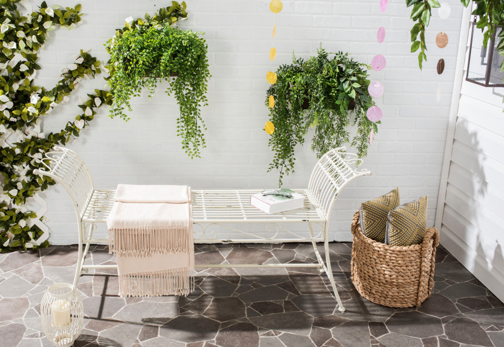 Safavieh Hadley Indoor-Outdoor Bench, Antique White