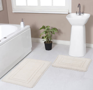Casual Elegance Reversible Bath Rugs Set, 2 Piece Set, Ivory