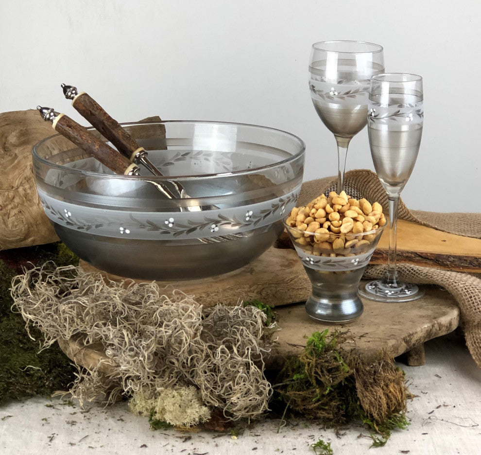 Pewter Vine Wine Glasses, Set of 2