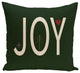 Joy Filled Season, Decorative Holiday Word Print Pillow, Dark Green, 26"x26"