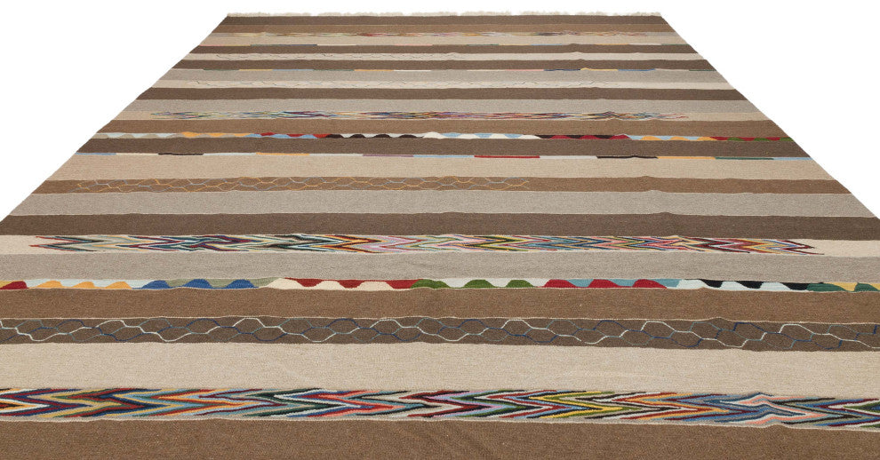 New Handwoven Turkish Kilim Rug 8' 11" x 11' 7", 107 in. x 139 in.