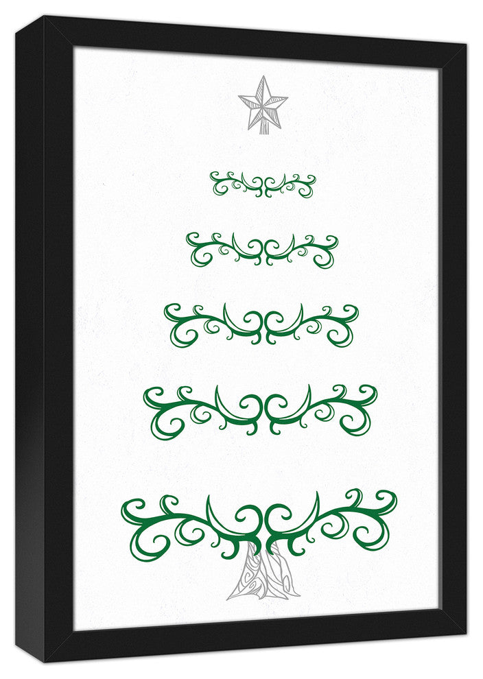 Tree Doodle 12x18 Black Framed Canvas