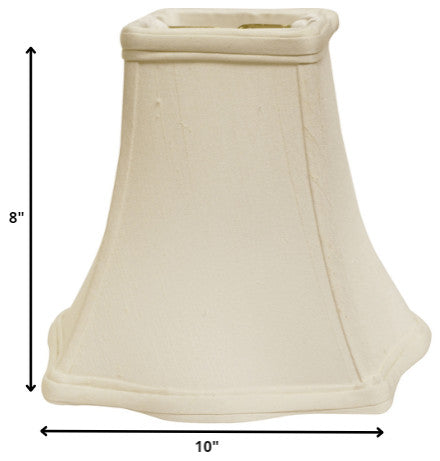 10" White Premium Square Monay Shantung Lampshade