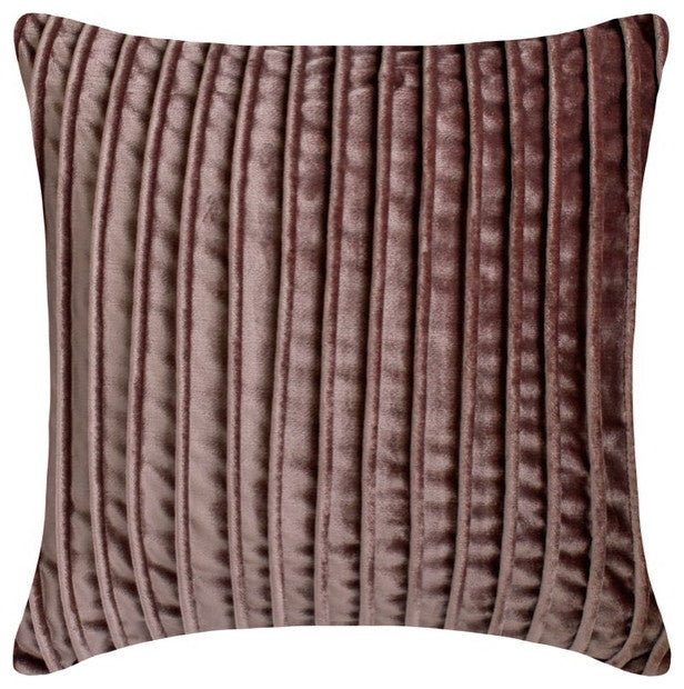 Luxury Throw Pillow Covers 14" x 14" Pillowcase Purple Velvet Striped - Morado