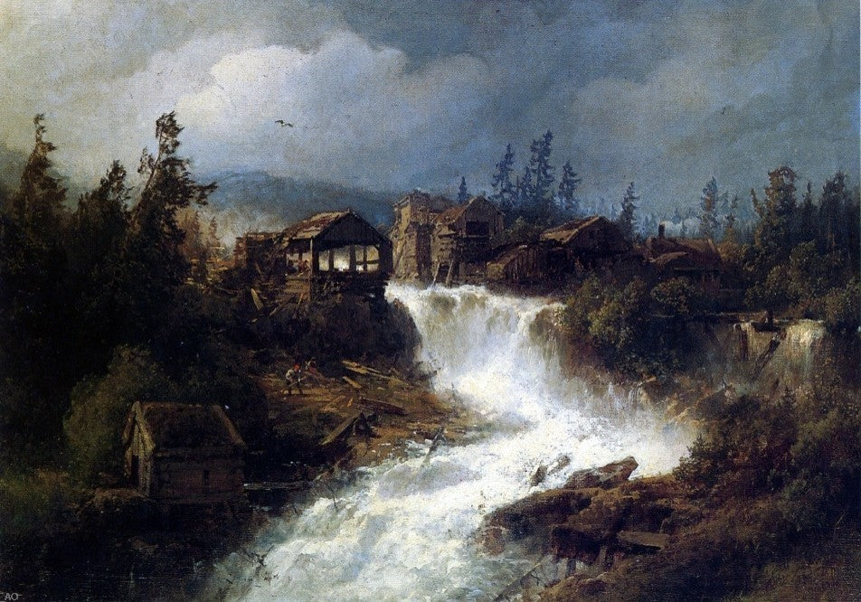 Herman Herzog Logging in the Mountains Premium Canvas Print