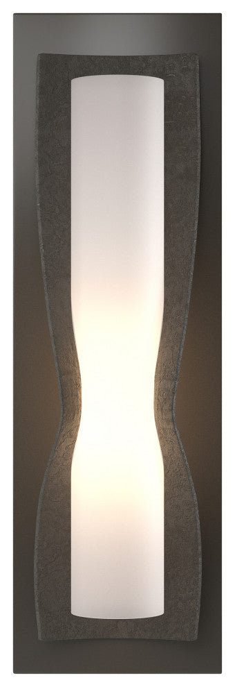 Dune Sconce, Dark Smoke Finish, Opal Glass