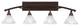 Bow 4 Light Bath Bar In Bronze, 7" Italian Ice Glass