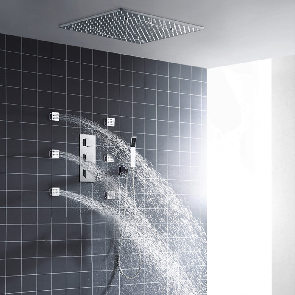 Fontana 2 Functions Rain and Mist Shower Head Set With Shower Body Sprays