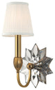 Barton, One Light Wall Sconce, Aged Brass Finish, White Pleated Silk Shade