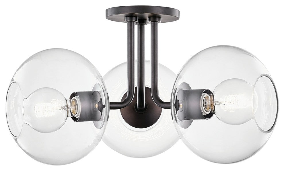 Margot 3-Light Semi Flush, Old Bronze