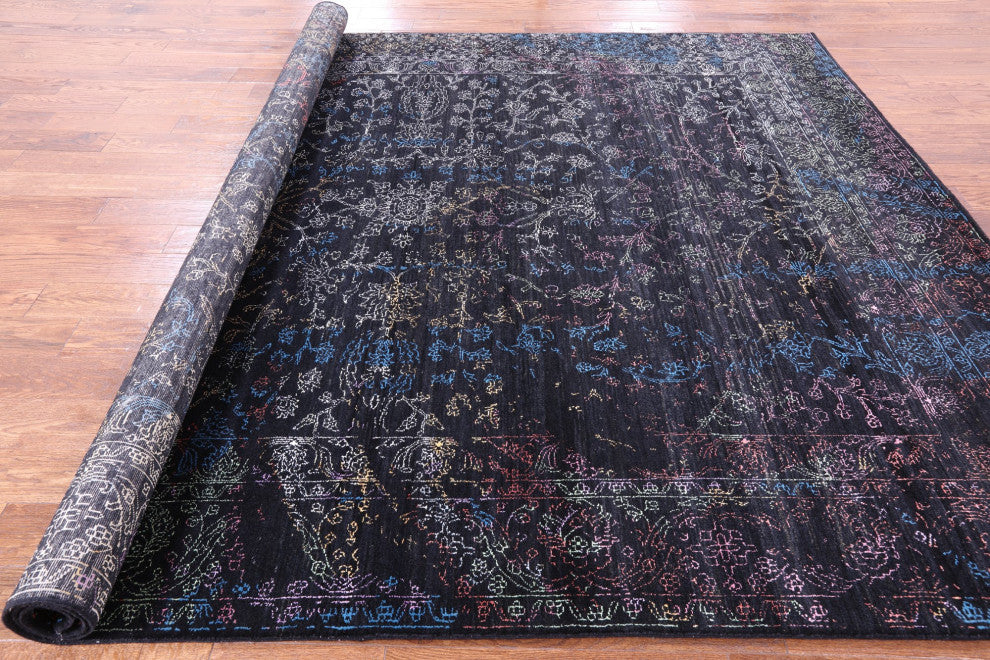 Persian Wool and Silk Hand Knotted Rug 8' 2" X 10' 5" Q6275