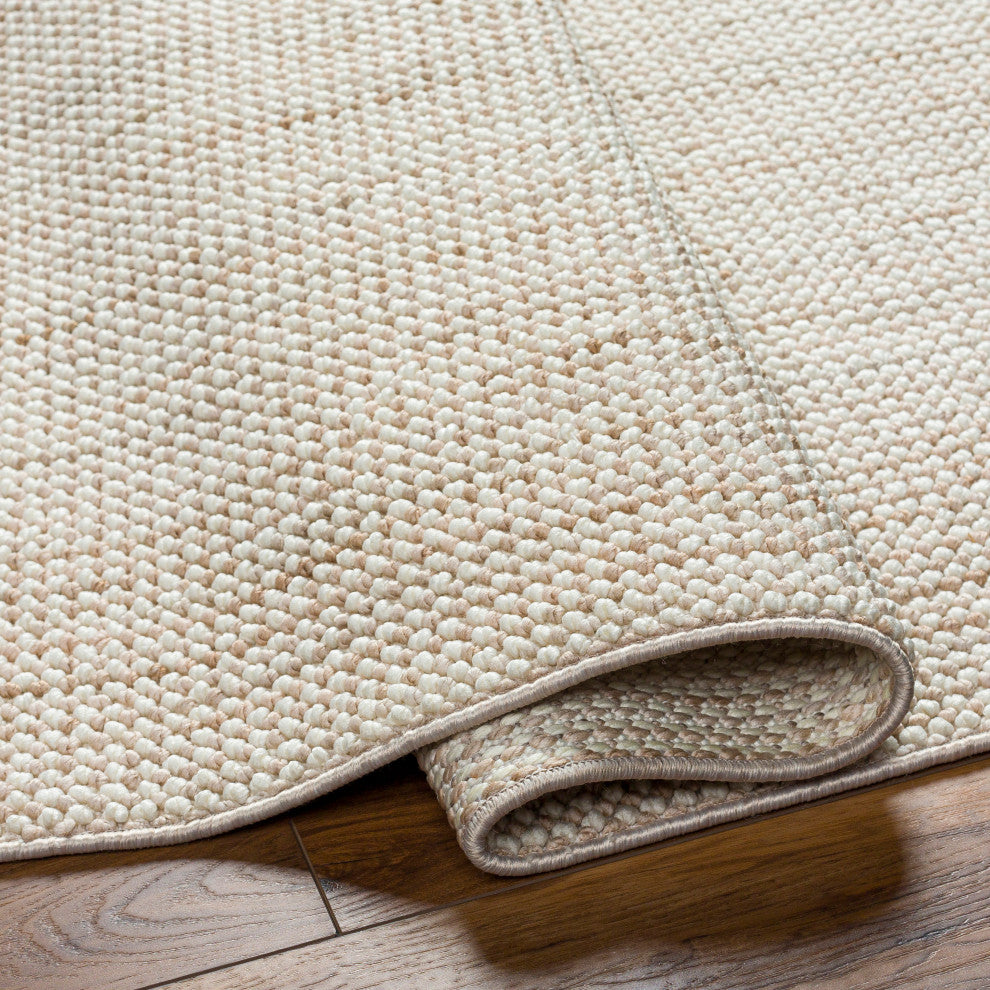 Surya New Delhi NWH-2302 Machine Woven Area Rug, Pearl, Ash, Light Grey, Beige, 8'11" X 12'