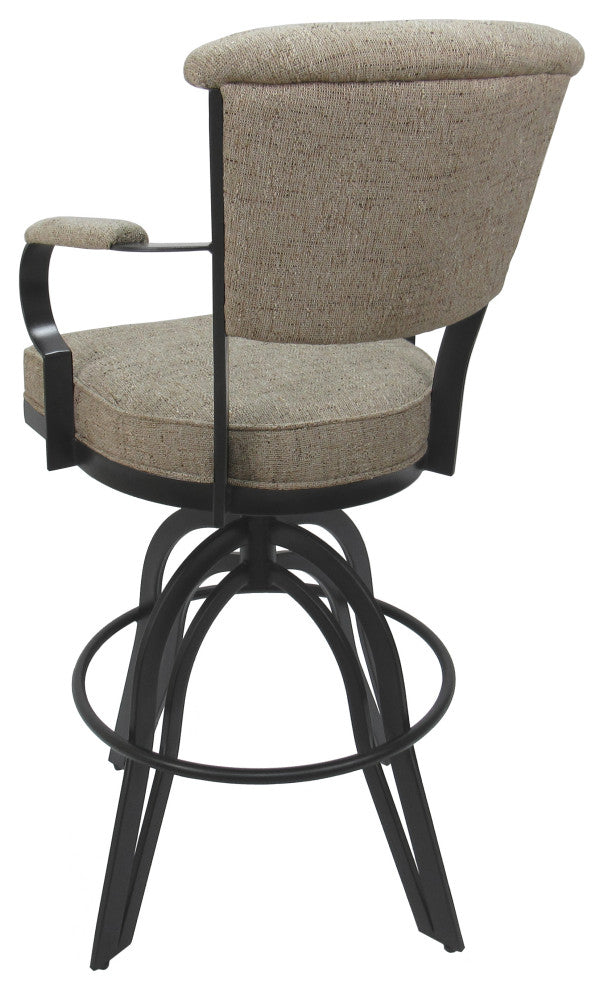 Miami Counter 26" or 30" Metal Bar Stool - A Base, Hemsath Driftwood, Gray, 26"