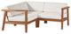 Lounge Sectional Sofa Chair Set, White Natural, Wood, Modern, Outdoor Patio