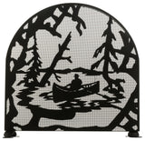 35W X 34.5H Canoe At Lake Arched Fireplace Screen