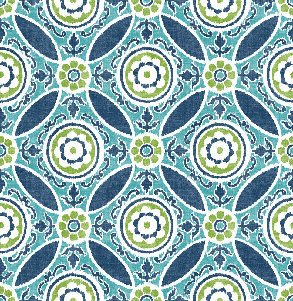 Maya Teal Medallion Wallpaper Bolt