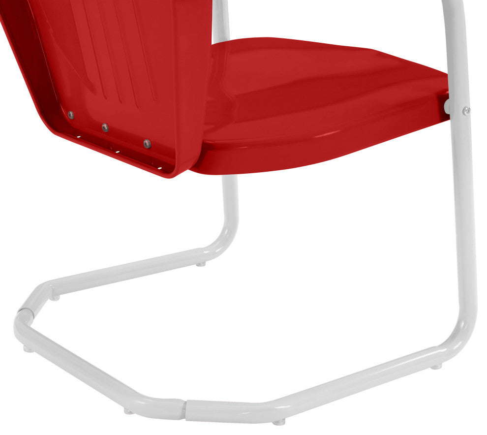 Griffith 3-Piece Outdoor Bistro Set, Bright Red Gloss